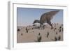 Saurolophus Walking across a Barren Landscape-null-Framed Art Print