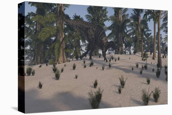 Saurolophus Walking in an Island Environment-null-Stretched Canvas