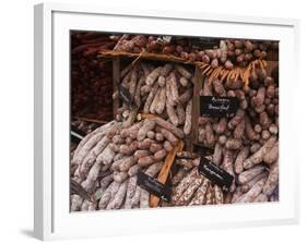 Sausages and Saucisson on Sale at Market in Tours, Indre-Et-Loire, Centre, France, Europe-Julian Elliott-Framed Photographic Print