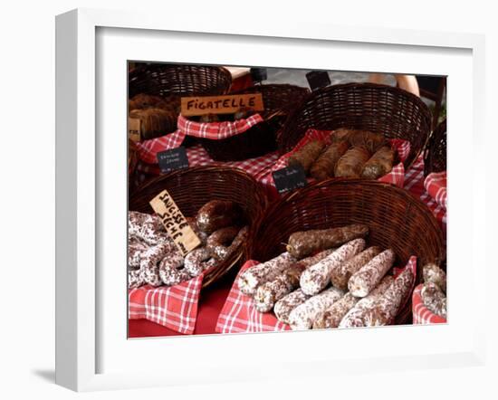 Sausages on a Market Stall, La Flotte, Ile De Re, Charente-Maritime, France, Europe-Richardson Peter-Framed Photographic Print