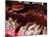 Sausages on a Market Stall, La Flotte, Ile De Re, Charente-Maritime, France, Europe-Richardson Peter-Mounted Photographic Print