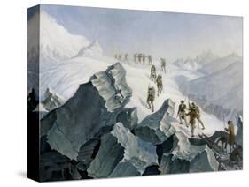 Saussure Descending from the Peak of Montblanc (August 1785)-null-Stretched Canvas