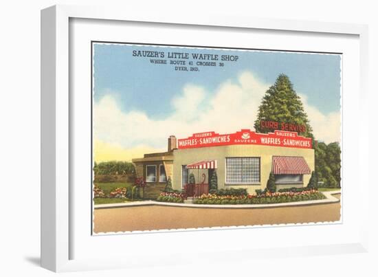 Sauzer's Little Waffle Shop, Roadside Retro-null-Framed Art Print