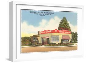 Sauzer's Little Waffle Shop, Roadside Retro-null-Framed Art Print