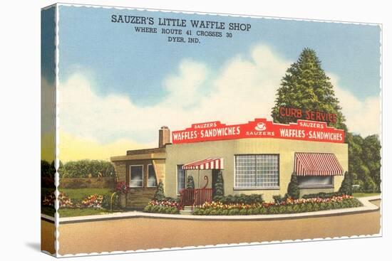 Sauzer's Little Waffle Shop, Roadside Retro-null-Stretched Canvas