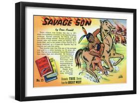 Savage Son Storiette, Native American on Horseback-Lantern Press-Framed Art Print