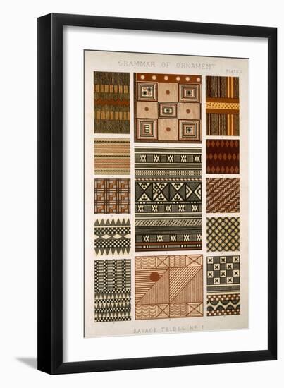 Savage Tribe No 1, Plate 1, from The Grammar of Ornament by Owen Jones-Owen Jones-Framed Giclee Print