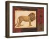 Savanna Lion-Linda Wacaster-Framed Art Print