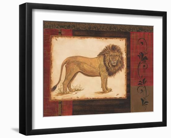 Savanna Lion-Linda Wacaster-Framed Art Print