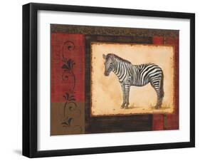 Savanna Zebra-Linda Wacaster-Framed Art Print