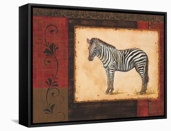 Savanna Zebra-Linda Wacaster-Framed Stretched Canvas