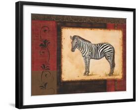 Savanna Zebra-Linda Wacaster-Framed Art Print