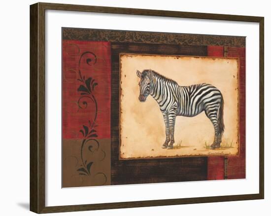 Savanna Zebra-Linda Wacaster-Framed Art Print