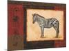 Savanna Zebra-Linda Wacaster-Mounted Art Print