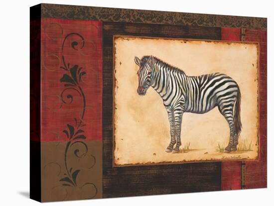 Savanna Zebra-Linda Wacaster-Stretched Canvas