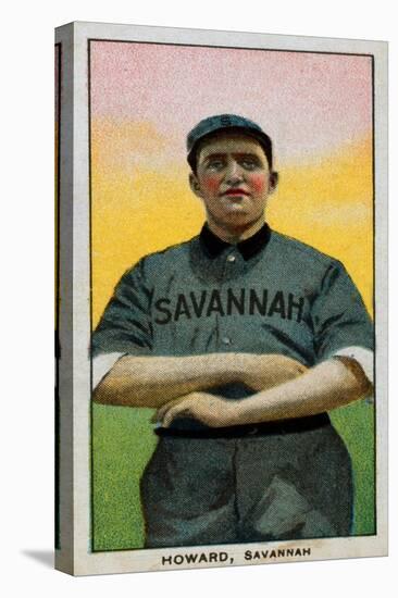 Savannah, GA, Savannah South Atlantic League, Ernie Howard, Baseball Card-Lantern Press-Stretched Canvas