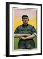 Savannah, GA, Savannah South Atlantic League, Ernie Howard, Baseball Card-Lantern Press-Framed Art Print