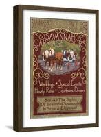 Savannah, Georgia - Carriage Tours-Lantern Press-Framed Art Print