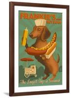 Savannah, Georgia - Dachshund - Retro Hotdog Ad-Lantern Press-Framed Art Print