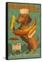 Savannah, Georgia - Dachshund - Retro Hotdog Ad-Lantern Press-Framed Stretched Canvas