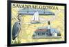 Savannah, Georgia - Nautical Chart-Lantern Press-Framed Art Print