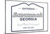 Savannah, Georgia - Now Entering (Blue)-Lantern Press-Mounted Premium Giclee Print