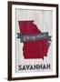 Savannah, Georgia - on My Mind-Lantern Press-Framed Art Print