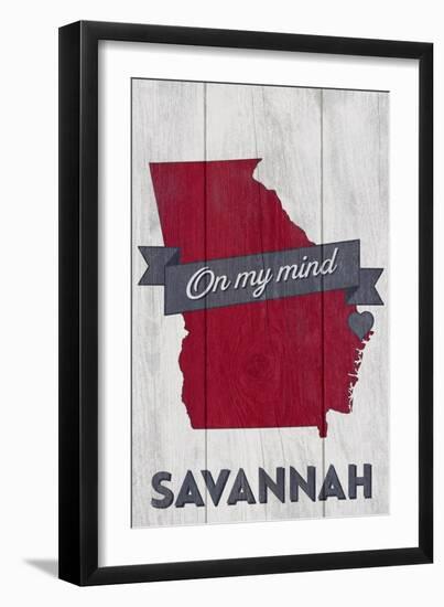 Savannah, Georgia - on My Mind-Lantern Press-Framed Art Print