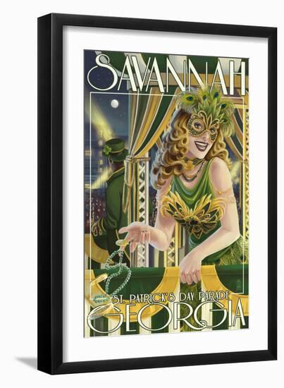 Savannah, Georgia - St. Patricks Day Parade-Lantern Press-Framed Art Print