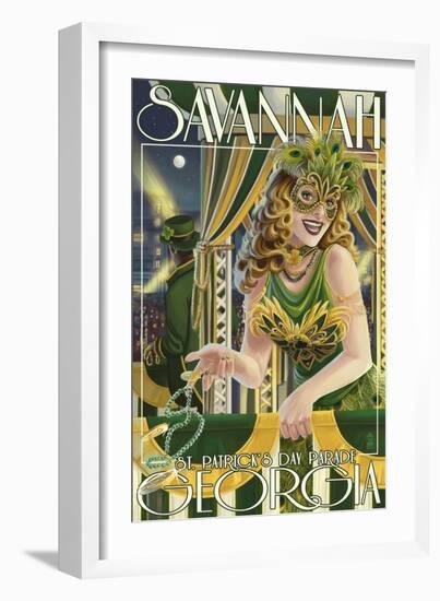 Savannah, Georgia - St. Patricks Day Parade-Lantern Press-Framed Art Print