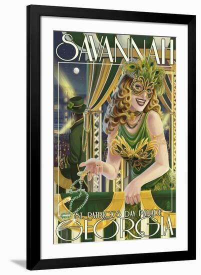 Savannah, Georgia - St. Patricks Day Parade-Lantern Press-Framed Art Print