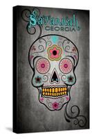 Savannah, Georgia - Sugar Skull-Lantern Press-Stretched Canvas