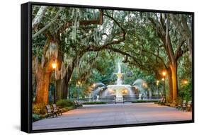 Savannah, Georgia, USA at Forsyth Park Fountain.-SeanPavonePhoto-Framed Stretched Canvas