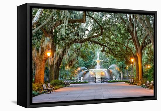 Savannah, Georgia, USA at Forsyth Park Fountain.-SeanPavonePhoto-Framed Stretched Canvas