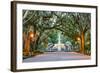 Savannah, Georgia, USA at Forsyth Park Fountain.-SeanPavonePhoto-Framed Photographic Print