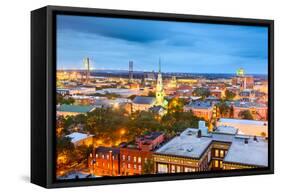 Savannah, Georgia, USA Downtown Skyline at Night.-SeanPavonePhoto-Framed Stretched Canvas