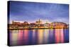 Savannah, Georgia, USA Downtown Skyline at the Riverfront at Dusk.-SeanPavonePhoto-Stretched Canvas