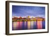 Savannah, Georgia, USA Downtown Skyline at the Riverfront at Dusk.-SeanPavonePhoto-Framed Photographic Print