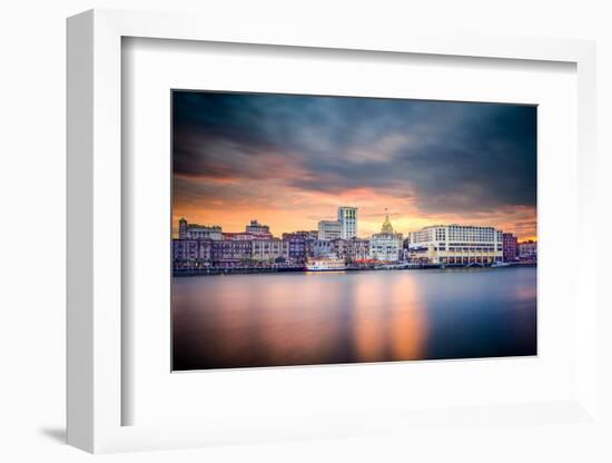 Savannah, Georgia, USA Riverfront Skyline.-SeanPavonePhoto-Framed Photographic Print