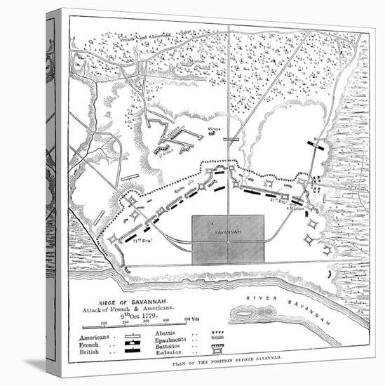 Savannah Siege Map, 1779-null-Stretched Canvas