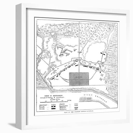 Savannah Siege Map, 1779-null-Framed Giclee Print