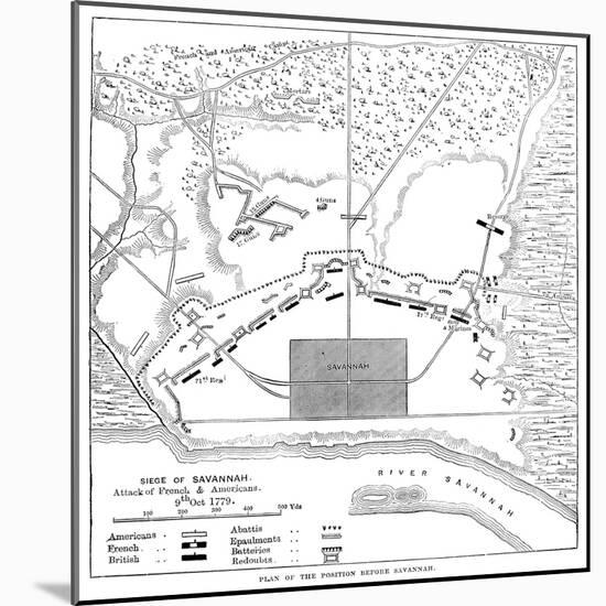 Savannah Siege Map, 1779-null-Mounted Giclee Print