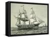 Savannah, the First Steamship to Cross the Atlantic, 1819-null-Framed Stretched Canvas