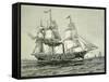 Savannah, the First Steamship to Cross the Atlantic, 1819-null-Framed Stretched Canvas