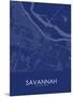 Savannah, United States of America Blue Map-null-Mounted Poster