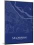 Savannah, United States of America Blue Map-null-Mounted Poster