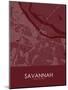 Savannah, United States of America Red Map-null-Mounted Poster