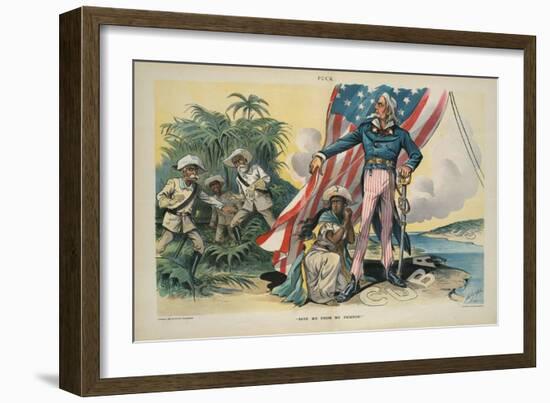 "Save me from my friends!", 1898-Louis Dalrymple-Framed Giclee Print