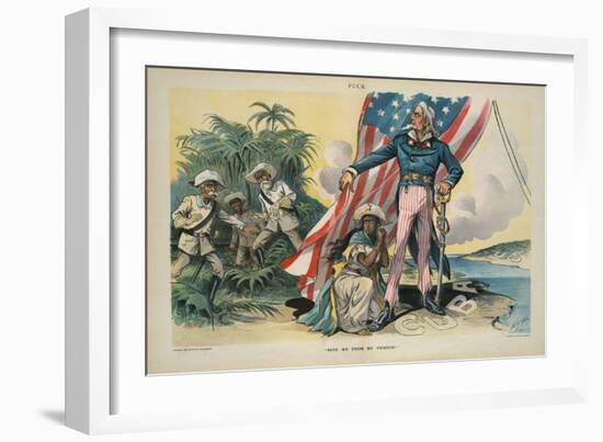 "Save me from my friends!", 1898-Louis Dalrymple-Framed Giclee Print