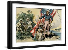 Save Me from My Friends!, 1898-Louis Dalrymple-Framed Giclee Print